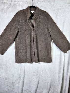 purejill Teddy Fleece Jacket in Brown XL Like New
